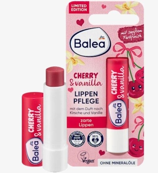 Balea lūpu kopšanas balzāms Cherry & Vanilla, 4,8 g